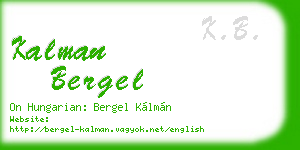 kalman bergel business card
